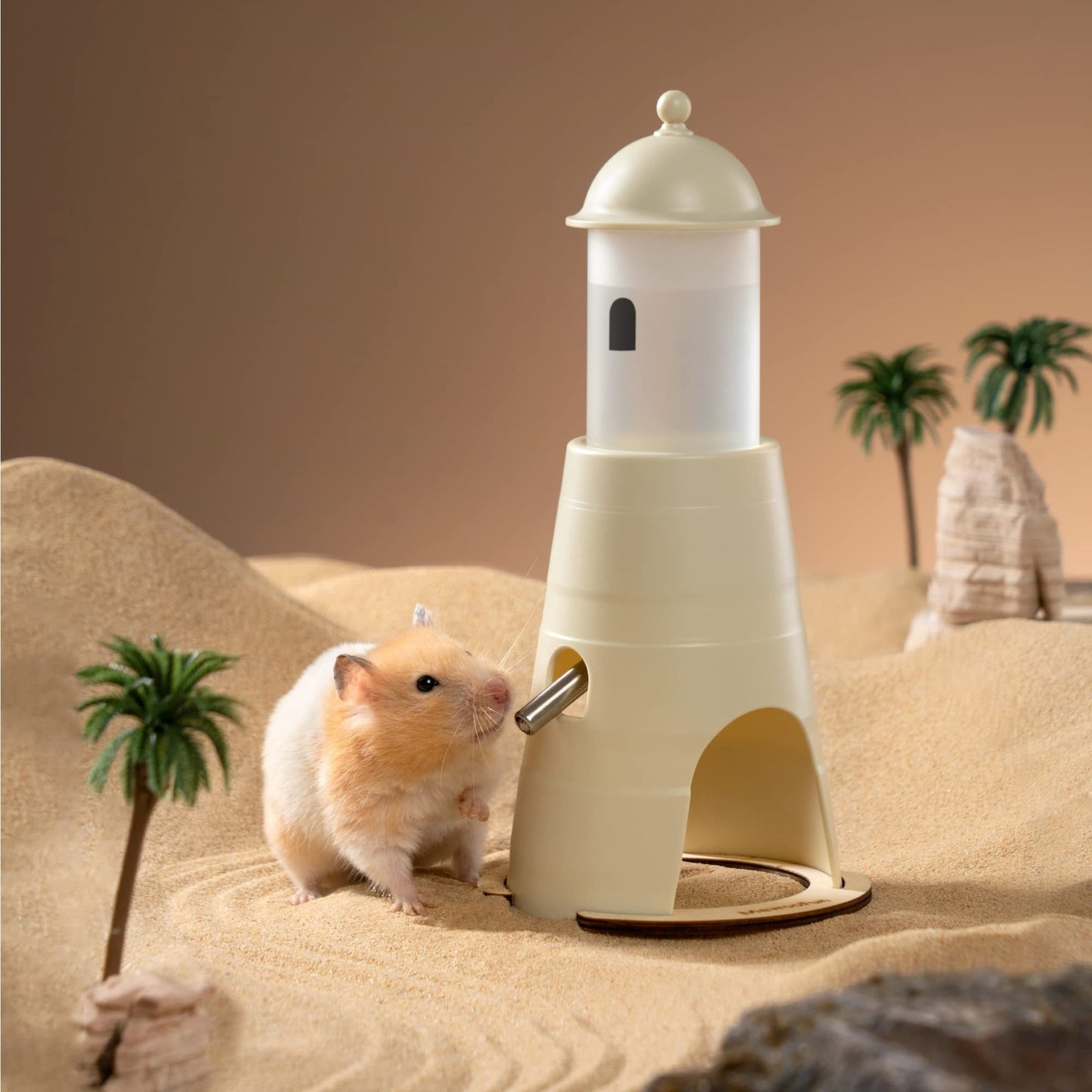 Hamster Water Bottle With Stand & Hideout Space