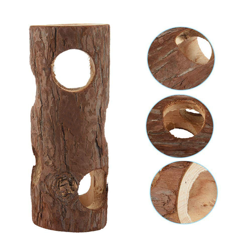 Hamster / Sugar Glider Wood Pipe Toy Tree Tube ###