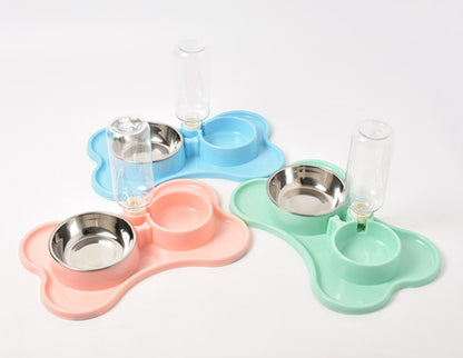 Stainless Steel Pet Feeding Bowls Set with Silicone Mat - Pet it