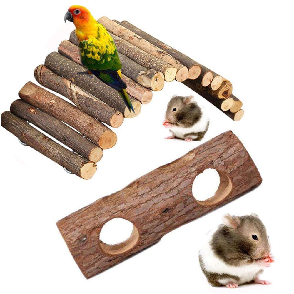 Hamster / Sugar Glider Wood Pipe Toy Tree Tube ###