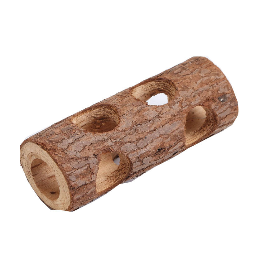 Hamster / Sugar Glider Wood Pipe Toy Tree Tube ###