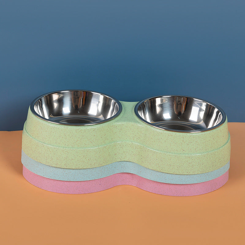 Double Stainless Steel Pet Feeding & Drinking Bowls