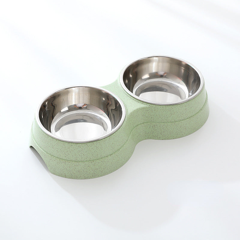 Double Stainless Steel Pet Feeding & Drinking Bowls