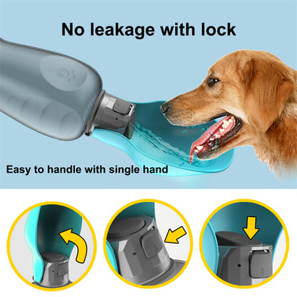 800ml Dogs Leakproof and Foldable Water Bottle