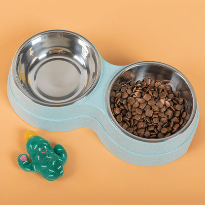 Double Stainless Steel Pet Feeding & Drinking Bowls