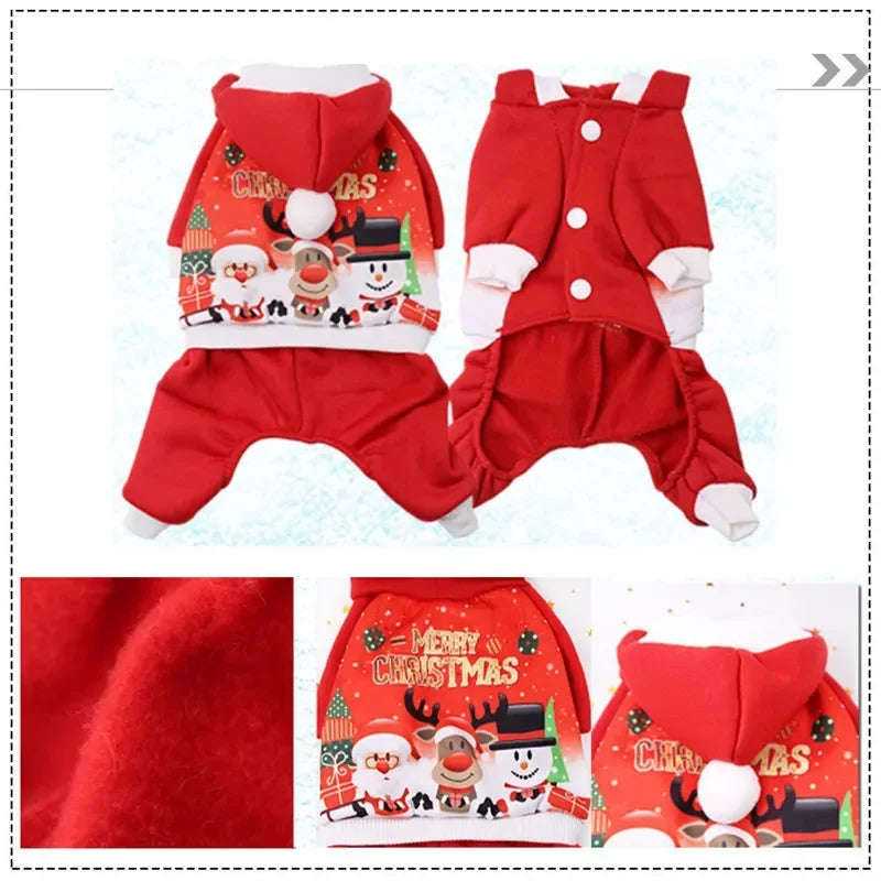 Cozy Christmas Hoodie for Small & Medium Dogs and Cats – Festive Pet Outfit for Holiday Cheer ##