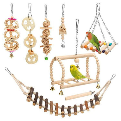 8-Piece Parrot Bird Toy Set ##