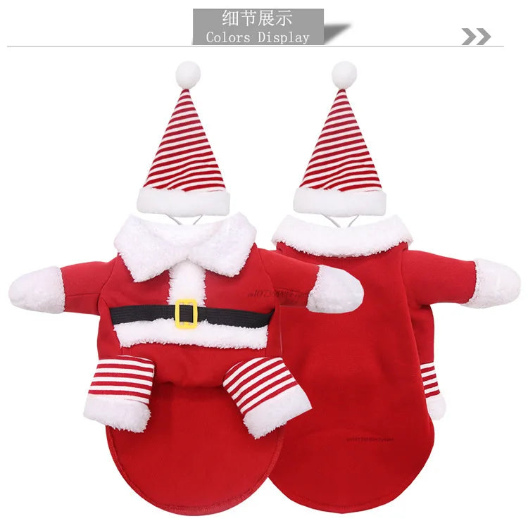 Winter Christmas Dogs Costumes Funny Santa Claus Clothes For Small Medium Pet Xmas New Year Clothing Cat Kitten Outfits