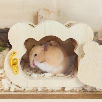 Cloud-Shaped Wooden Hamster / Sugar Glider Hideout ##