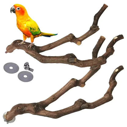 Wild Grape Wood Standing Stick for Birds ##