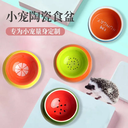 Cartoon Design Ceramic Feeding Bowls for Hamsters / Sugar Glider ##