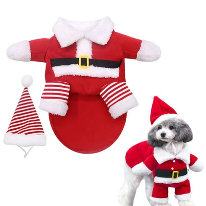 Winter Christmas Dogs Costumes Funny Santa Claus Clothes For Small Medium Pet Xmas New Year Clothing Cat Kitten Outfits