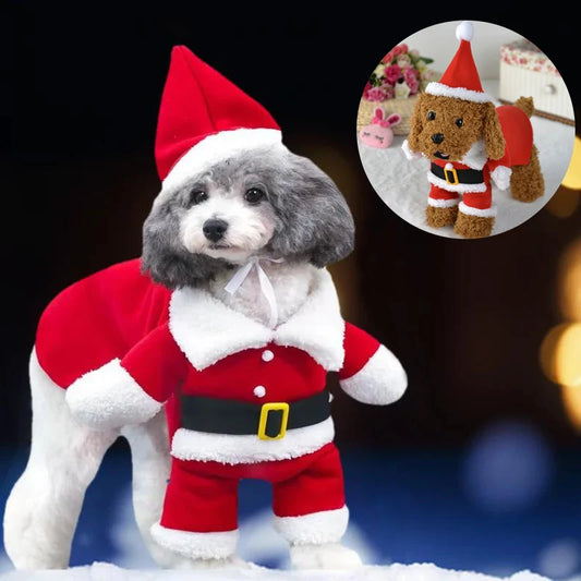 Christmas Dog Costume For Small Dogs Cat Funny Santa Claus Cosplay Clothes Puppy Jumpsuit Chihuahua Yorkshire Pet Supplies Party