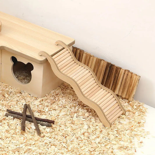 Wooden Wave Staircase Toy for Hamsters / Sugar Glider ##