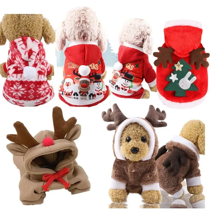 Cozy Christmas Hoodie for Small & Medium Dogs and Cats – Festive Pet Outfit for Holiday Cheer ##