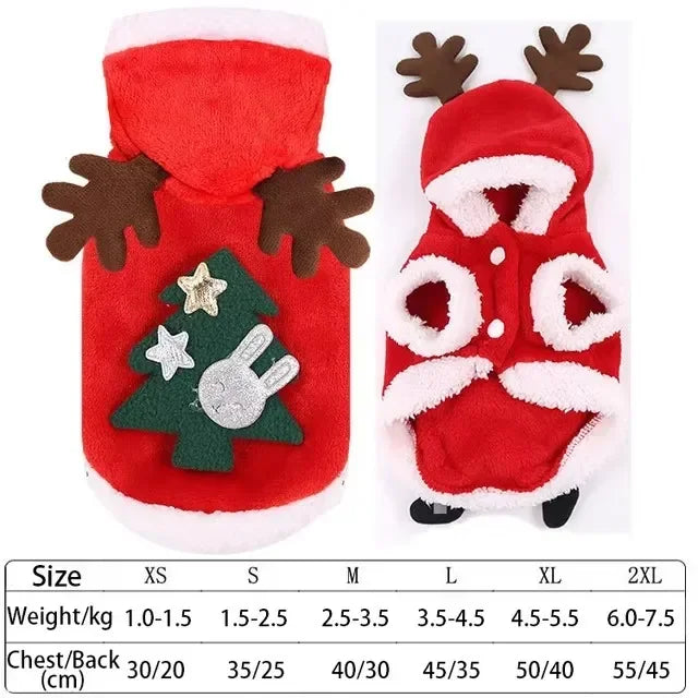 Cozy Christmas Hoodie for Small & Medium Dogs and Cats – Festive Pet Outfit for Holiday Cheer ##