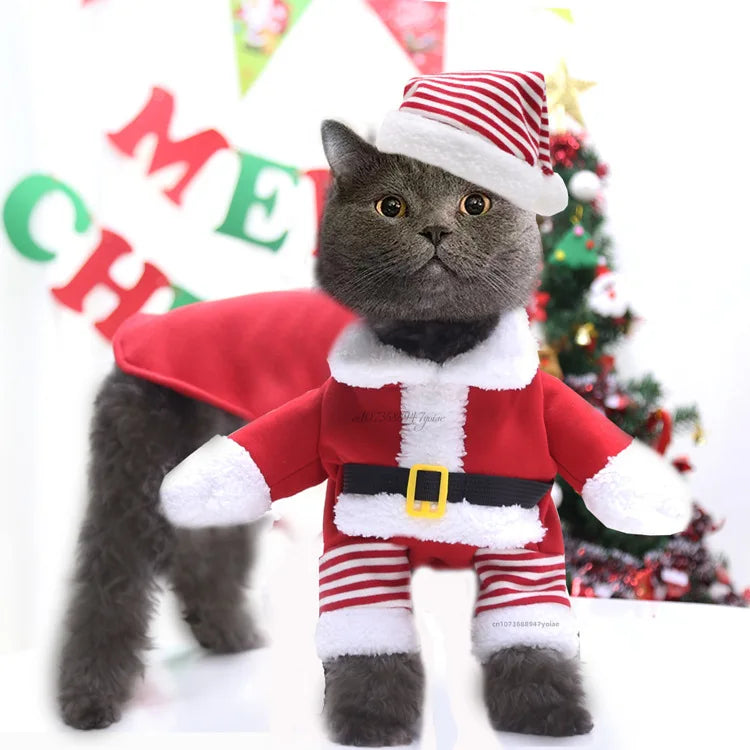 Winter Christmas Dogs Costumes Funny Santa Claus Clothes For Small Medium Pet Xmas New Year Clothing Cat Kitten Outfits