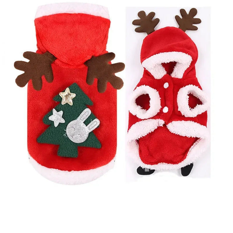 Cozy Christmas Hoodie for Small & Medium Dogs and Cats – Festive Pet Outfit for Holiday Cheer ##