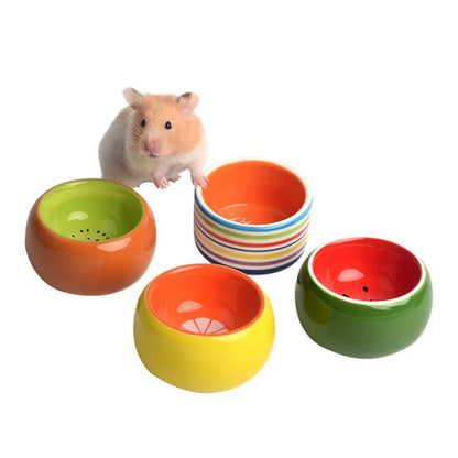 Cartoon Design Ceramic Feeding Bowls for Hamsters / Sugar Glider ##