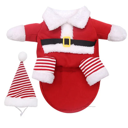 Winter Christmas Dogs Costumes Funny Santa Claus Clothes For Small Medium Pet Xmas New Year Clothing Cat Kitten Outfits