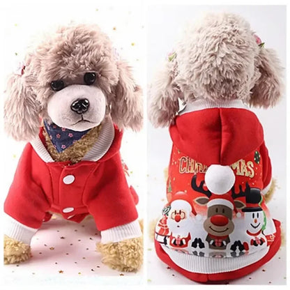 Cozy Christmas Hoodie for Small & Medium Dogs and Cats – Festive Pet Outfit for Holiday Cheer ##