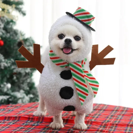 Festive Snowman Christmas Pet Outfit – Warm & Cute Holiday Costume for Dogs & Cats ##