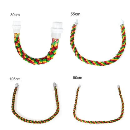 Colorful Braided Parrot Rope Ladder Swing ##