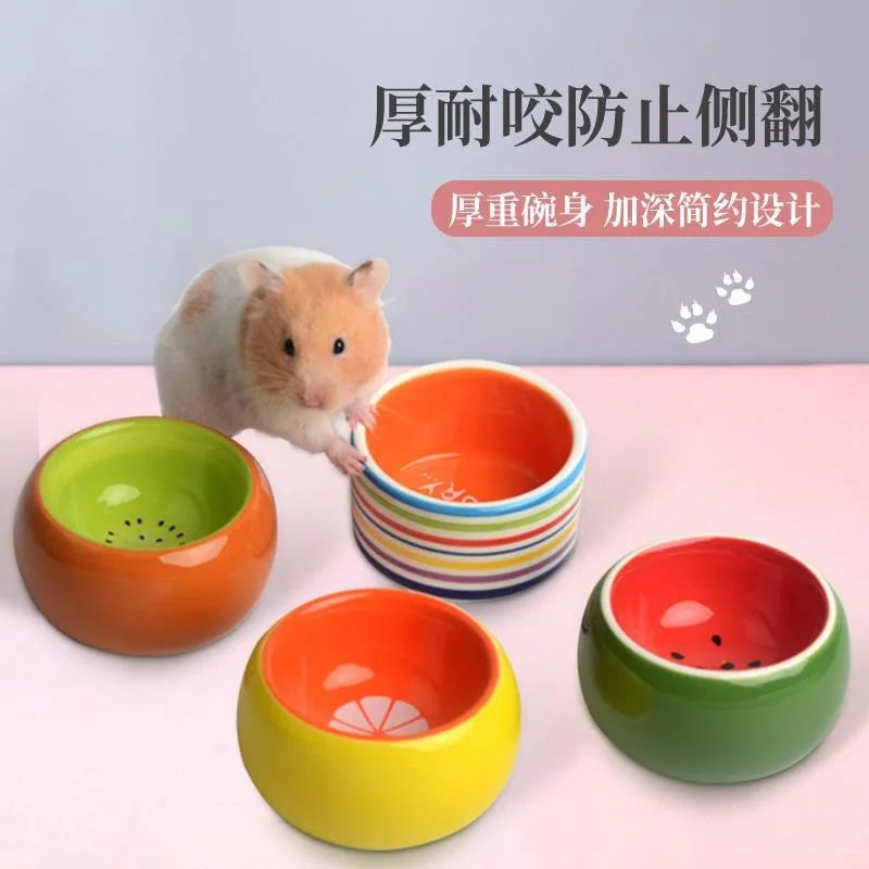 Cartoon Design Ceramic Feeding Bowls for Hamsters / Sugar Glider ##