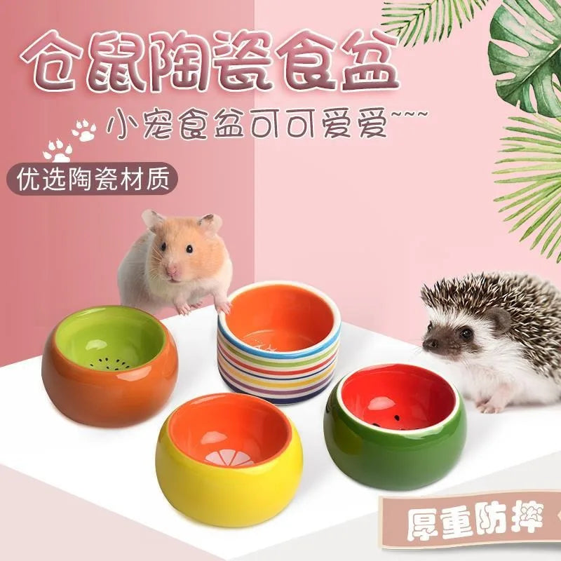 Cartoon Design Ceramic Feeding Bowls for Hamsters / Sugar Glider ##