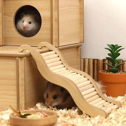 Wooden Wave Staircase Toy for Hamsters / Sugar Glider ##