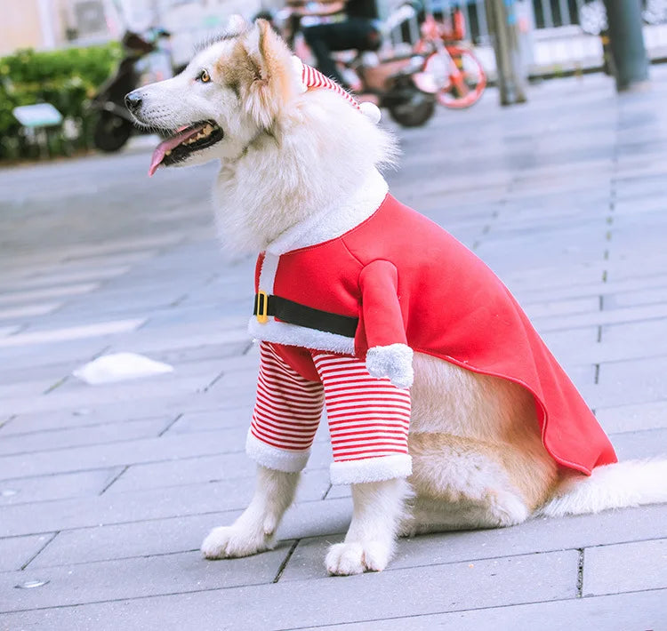 Winter Christmas Dogs Costumes Funny Santa Claus Clothes For Small Medium Pet Xmas New Year Clothing Cat Kitten Outfits