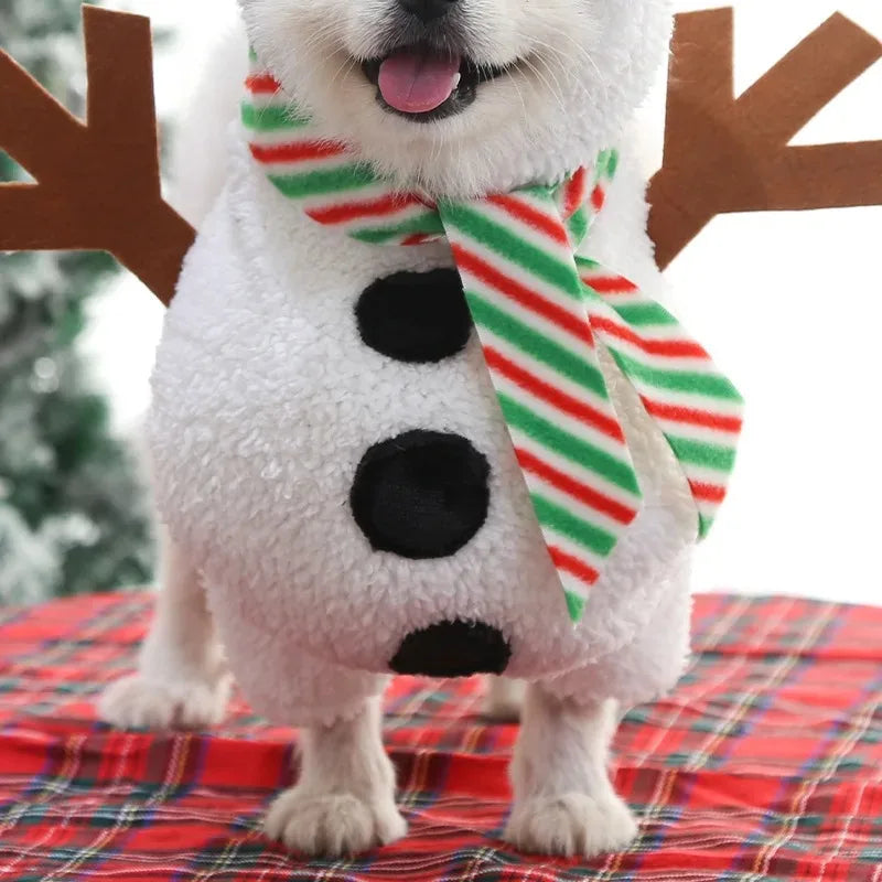 Festive Snowman Christmas Pet Outfit – Warm & Cute Holiday Costume for Dogs & Cats ##