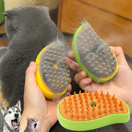 3-in-1 Electric Pet Grooming Steam Brush ##