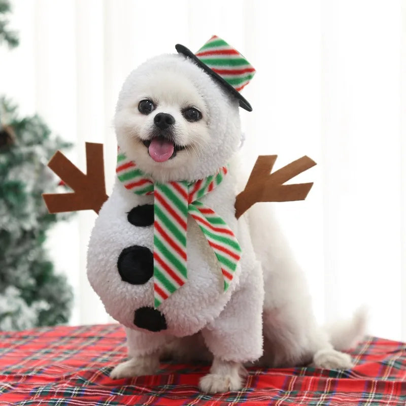 Festive Snowman Christmas Pet Outfit – Warm & Cute Holiday Costume for Dogs & Cats ##