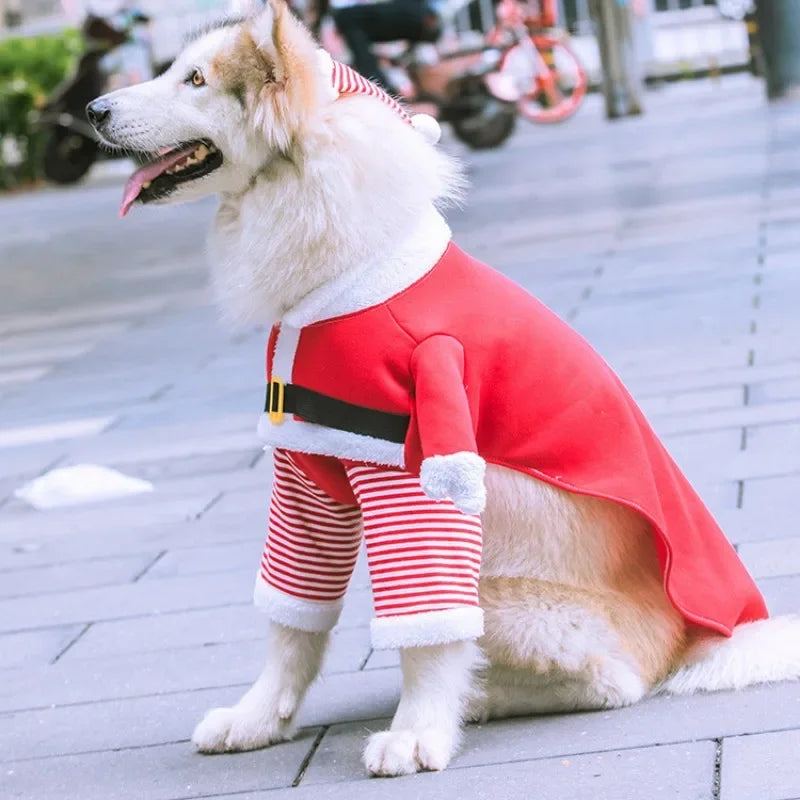 Winter Christmas Dogs Costumes Funny Santa Claus Clothes For Small Medium Pet Xmas New Year Clothing Cat Kitten Outfits