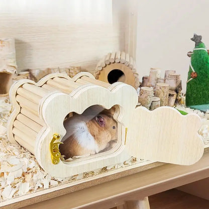 Cloud-Shaped Wooden Hamster / Sugar Glider Hideout ##