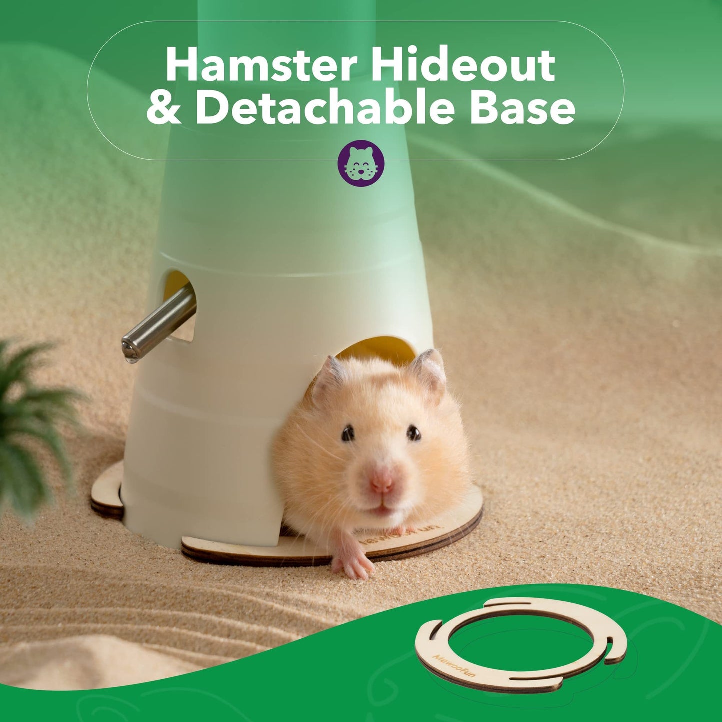 Hamster Water Bottle With Stand & Hideout Space